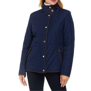 Crown & Ivy Navy Quilted Coat NWOT Medium